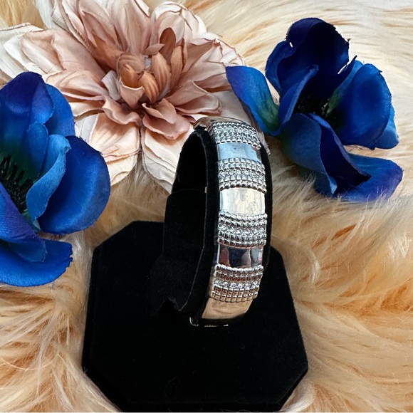 Silver Etched Cuff Bracelet - Picture 2 of 8